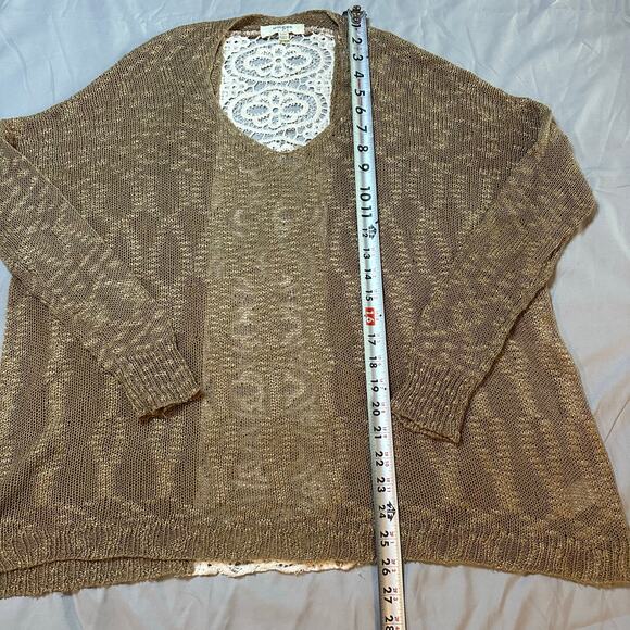Umgee Brown/Cream, Open, Knit, Light Weight, Cardigan- S/M - Picture 5 of 7